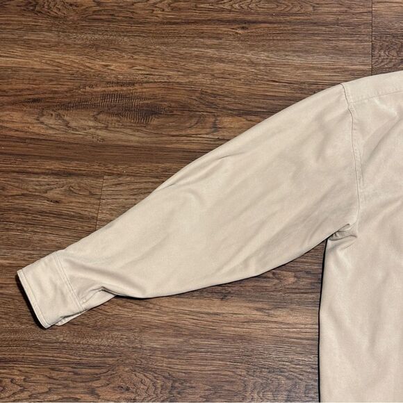 Bruno Sueded Microfiber Long Sleeve Button-Up Shirt Cream Beige Size XL - Picture 4 of 11